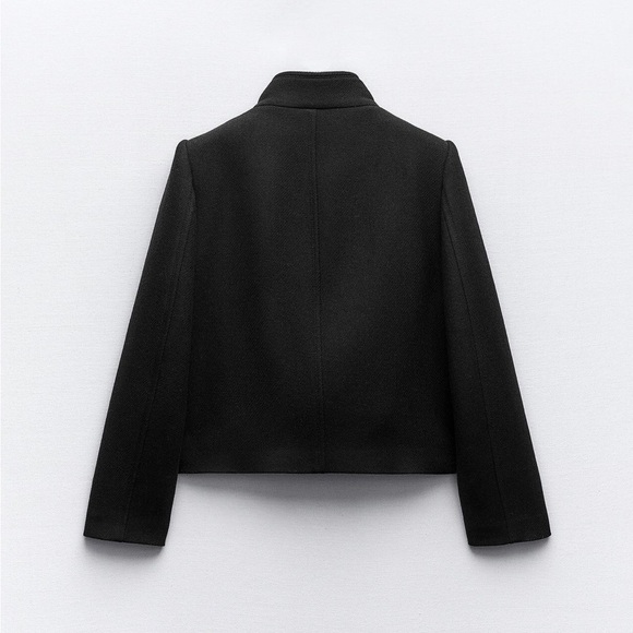 Zara HIGH COLLAR DOUBLE BREASTED CROPPED COAT - Picture 8 of 8